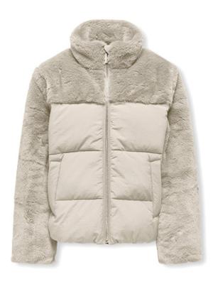 Kids ONLY winter winterjas meisjes - beige - KogWanja - puffer