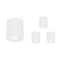 HOFTRONIC™ 4x Dimbare LED Opbouwspot plafond Ray Wit incl. GU10 spot 5W 2700K IP20 kantelbaar