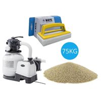 Intex - Zandfilterpomp 10500 L/u & Filterzand 75 kg & WAYS Scrubborstel - thumbnail