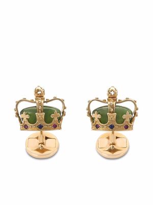 Dolce & Gabbana boutons de manchette Royal en or jaune 18ct sertis de jade, rubis et saphir