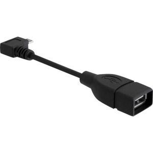 DeLOCK 83104 USB-kabel USB 2.0 0,11 m Micro-USB B USB A Zwart