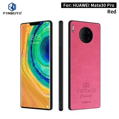 Voor Huawei mate 30 Pro PINWUYO PIN Rui serie klassiek leer PC + TPU + PU leer waterdicht en anti-Fall all-inclusive beschermende case (rood)