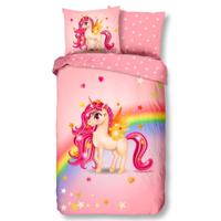Kinderdekbedovertrek Katoen - 140x200 Cm Roze - Dieren - Good Morning - Dekbed-Discounter.nl