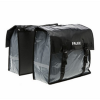 Falkx Dubbele fietstas Bisonyl 40 liter grijs/zwart