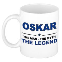 Naam cadeau mok/ beker Oskar The man, The myth the legend 300 ml - Naam mokken