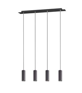 Trio Hanglamp Marley 4-lichts mat zwart 312400432