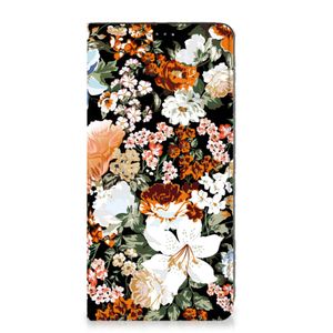 Smart Cover voor OPPO A17 Dark Flowers