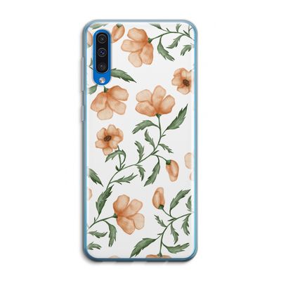 Peachy flowers: Samsung Galaxy A50 Transparant Hoesje