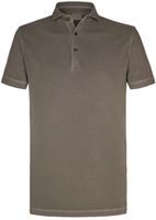 Profuomo Heren Polo Bruin Garment Dyed Slim Fit - thumbnail