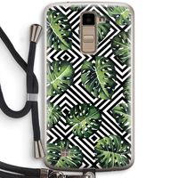 Geometrische jungle: LG K10 (2016) Transparant Hoesje met koord