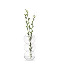 Bloemenvaas bol - transparant glas - D17 x H36 cm - 3-voudige bol vaas - boeketvaas