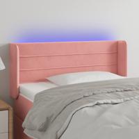 Hoofdbord LED 83x16x78/88 cm fluweel roze