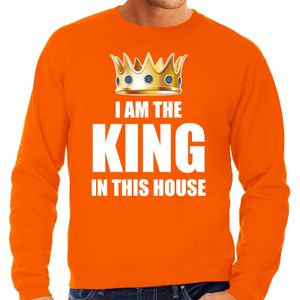 Koningsdag sweater Im the king in this house oranje voor heren