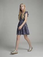 Gedrukte smockjurk marineblauw