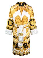 Versace manteau ceinturé à imprimé Barocco - Blanc