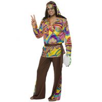 Heren Hippie kleding carnaval - thumbnail