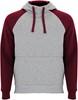 Roly RY1058 Badet Hooded Sweatshirt - Heather Grey 58/Garnet Red 57 - XS