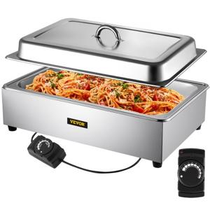 VEVOR Professionele Komfoorset Commerciële Voedselverwarmer 400W68x47,5x30cm RVS