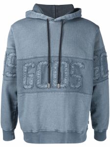 GCDS hoodie à logo brodé - Bleu