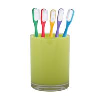 Home & Styling badkamer bekers - tandenborstelhouder - Troyes - kunststof - lime - 7 x 9 cm