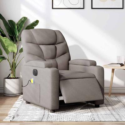 Massagestoel elektrisch verstelbaar stof taupe