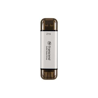 Transcend ts1tesd310s esd310s external ssd, 1tb, usb 10gbps, type c/a, 1050 mb/s, silver