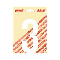 Deco cijfer 3 nobel wit 120 mm - Pickup