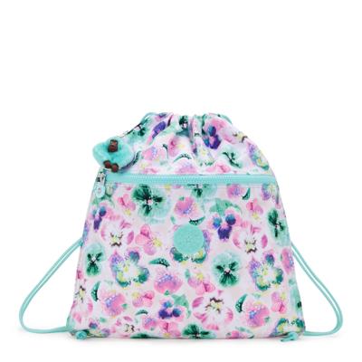Kipling Supertaboo large drawstring bag-aqua blossom