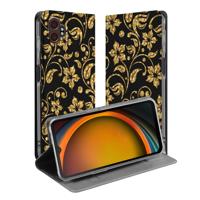Book Wallet Case Samsung Galaxy Xcover 7 Pro Gouden Bloemen