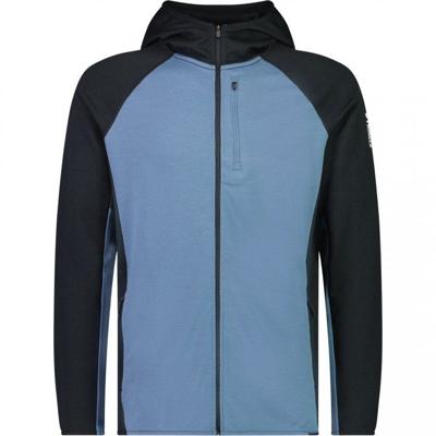 Mons Royale Approach Merino Gridlock Hood Heren Vest Blue Slate / Black XL