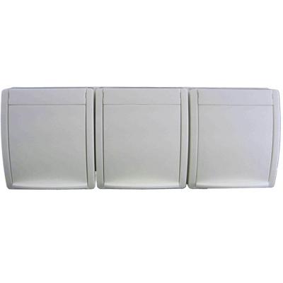 Busch-Jaeger 2300/3 EW-54 Ocean (opbouw) Wandcontactdoos drievoudig spatwaterdicht Wit