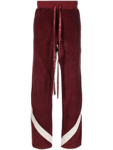 RHUDE pantalon de jogging droit en velours côtelé - Marron