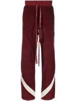 RHUDE pantalon de jogging droit en velours côtelé - Marron