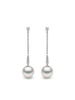 Yoko London boucles d'oreilles Trend en or blanc 18ct ornées de diamants et perles - Argent - thumbnail