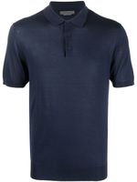 Corneliani polo en soie à manches courtes - Bleu