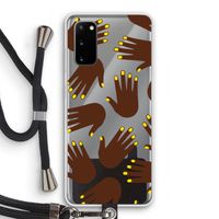 Hands dark: Samsung Galaxy S20 Transparant Hoesje met koord