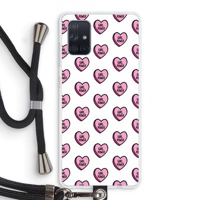 GIRL POWER: Samsung Galaxy A71 Transparant Hoesje met koord