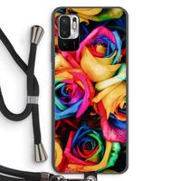 Neon bloemen: Xiaomi Redmi Note 10 5G Transparant Hoesje met koord