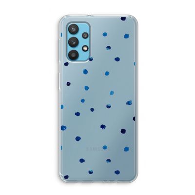 Blauwe stippen: Samsung Galaxy A32 4G Transparant Hoesje