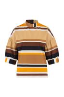 Julot zip stripe shirt - offwhite/mustard - 07012