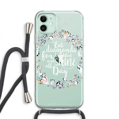 Diamonds: iPhone 11 Transparant Hoesje met koord