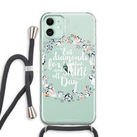 Diamonds: iPhone 11 Transparant Hoesje met koord