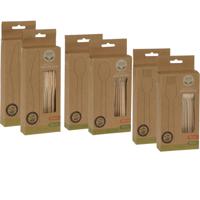 BBQ/verjaardag/camping bestek set - mes/vork/lepel - 80 personen - hout - 16cm - eco friendly - thumbnail