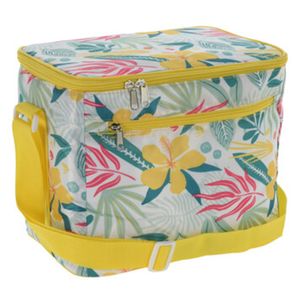 Kleine koeltas voor lunch Tropical Flowers geel/creme 30 x 20 x 25 cm 12 liter