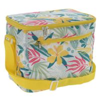 Kleine koeltas voor lunch Tropical Flowers geel/creme 30 x 20 x 25 cm 12 liter