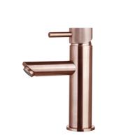 Wastafelmengkraan Opbouw Sanilux Mia Met Geribbeld Knop Brons Sanilux