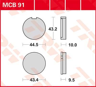 TRW Remblokken, en remschoenen voor de moto, MCB91 Allround organisch