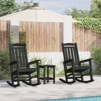 Tuin Schommelstoel 2 pcs Zwart 70 x 92 x 108cm Kunststof
