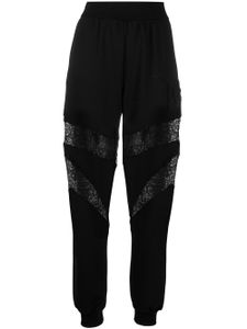 Philipp Plein pantalon de jogging à empiècements en dentelle - Noir