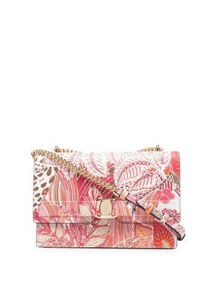 Ferragamo sac à bandoulière Vara à fleurs - Rose